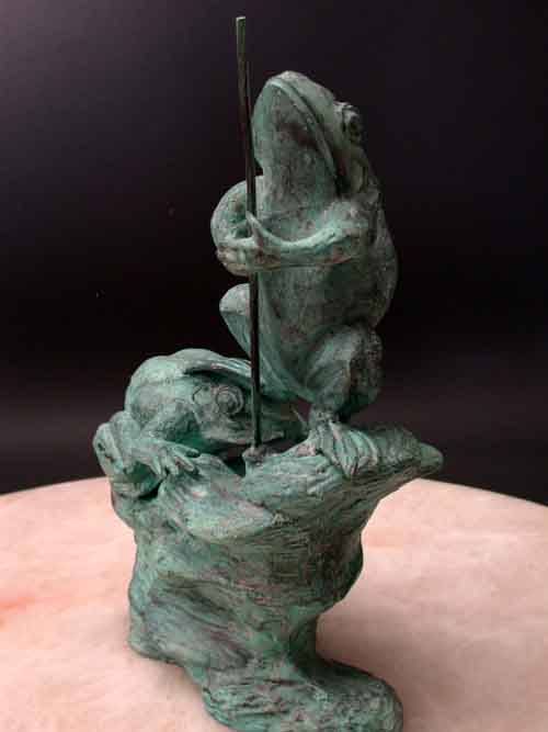 Bronze Frog Fountain Pond Spitter Garden Art eBay