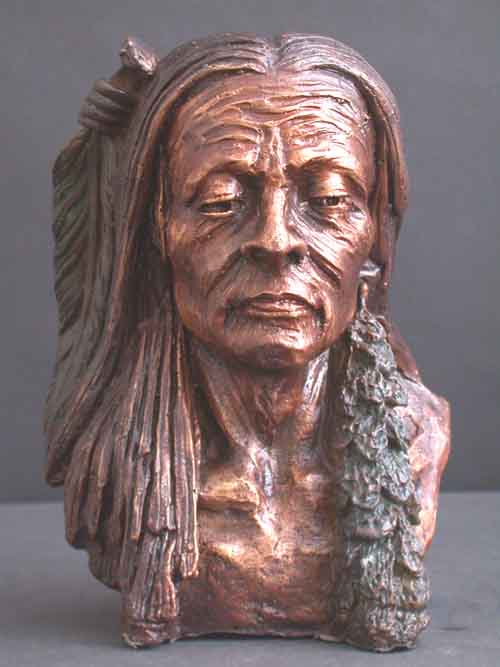 Bronze Bust American Indian Sculpture Western Free Ship Ebay