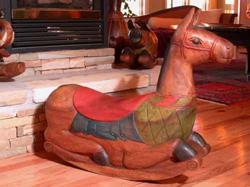 Rocking Horse Animal carved wood simular to Llama