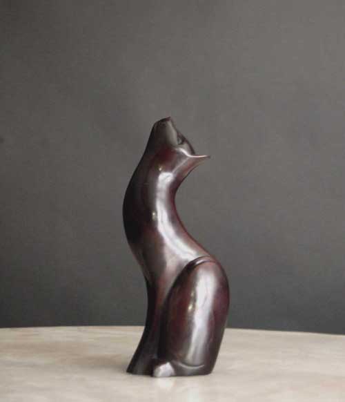 Cat Sculpture Figurine Art Modern Abstract Male Feline eBay